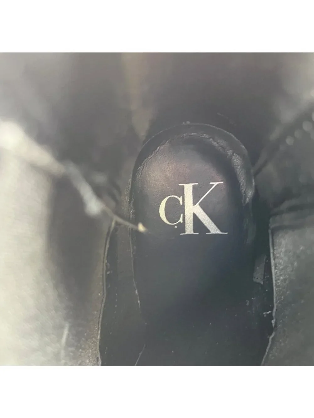 Calvin Klein Fayth 2 Ankle Boots Black Size 6M Faux Leather Buckle Lug Sole